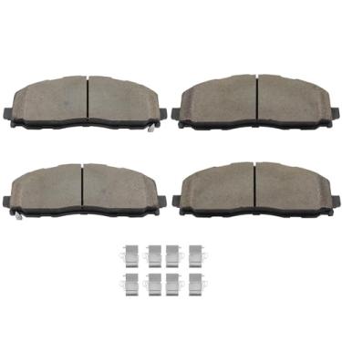 Imagem de SCITOO D2177 Conjuntos de pastilhas de freio dianteiras de cerâmica com substituição de ferragens para Jeep para Wrangler 2018-2023