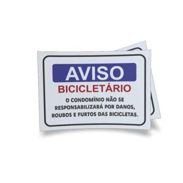 Imagem de Kit 3 Placas sinalização 15x21cm EM PVC PL(176) - Tema: Bicicleta - Se