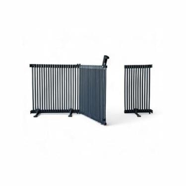 Imagem de Portão para Pets em PVC com Trava 1,5cm de Espaçamento entre Grades Segurança para Cães e Gatos em Jardim Escada ou Piscina Altura 60cm 80cm 100cm Branco ou Preto (Preto | 80cm Altura, 83cm)