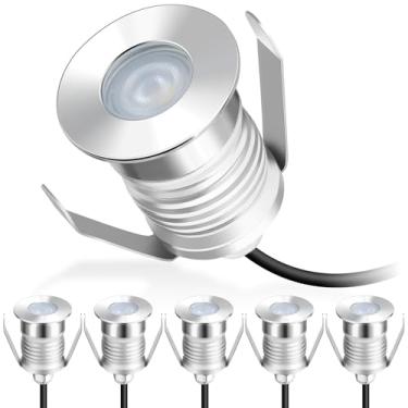 Imagem de Gardencoin Luzes de LED embutidas, Soffit resistente e iluminação de escada ao ar livre, paisagem de baixa tensão 1W 12-24V em luz de poço de solo, luz subaquática ultra impermeável, regulável (pacote