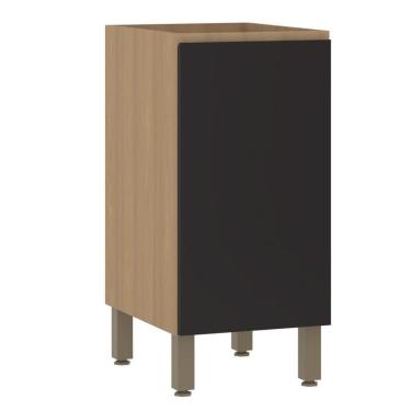 Imagem de Balcao Slim Com Tampo 1 Porta Luciane 40cm Freijo/preto