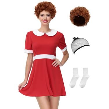 Imagem de Boneca feminina de Halloween, vestido de férias, manga curta, mini Aniee Peter Pan, vintage, festa, cosplay, fantasia, vermelho, P