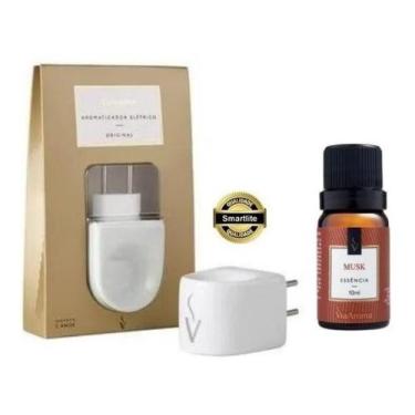 Imagem de Kit Difusor Aromatizador Eletrico de Porcela Via Aroma Com Essencia 10