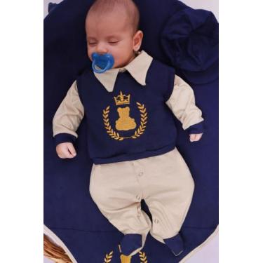 Imagem de Saída de Maternidade Menino Elegance 04 peças Ursinho - Maribaby Enxov