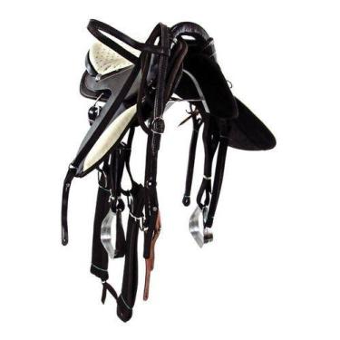 Imagem de Sela Australiana De Cavalo Marrom Com Bege Inox 16 Poleg Top De Linha 