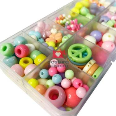 Imagem de Kit De Miçangas Para Pulseiras E Colares, Crianças 200 Peças - LANMAX 