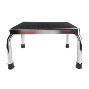 Imagem de Pé Step Stool Sturdy Safety Lightweight Standing Assist Aids Pé Stepping Stool para Pacientes Idosos Plástico Bariátrico Ferro Chrome Chapeamento 36x28,5 cm