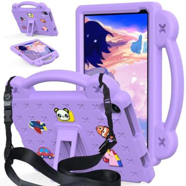 Imagem de YRH Capa para tablet Android Urao C107 25.7 cm 2024, capa infantil EVA à prova de choque com alça de suporte para tablet Urao 25,1 polegadas (roxa)