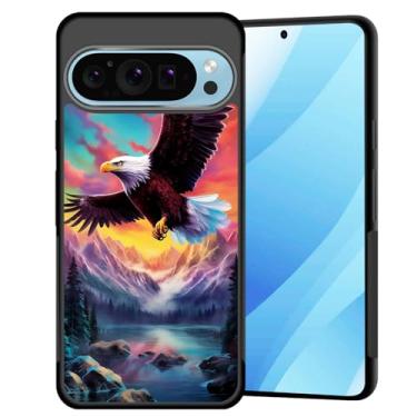 Imagem de BFUKVOU Capa para Pixel 10 Pro XL, capa rígida de policarbonato + TPU macio, antiderrapante, ultrafina, à prova de choque, para Google Pixel 10 Pro XL 6,8 polegadas 2025, linda águia careca voando
