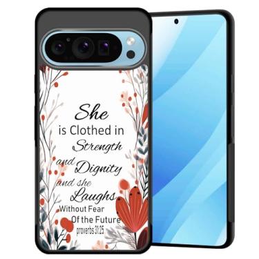 Imagem de BFUKVOU Capa para Pixel 10 Pro XL, capa rígida de policarbonato + TPU macio, antiderrapante, ultrafina, capa protetora à prova de choque para Google Pixel 10 Pro XL 6,8 polegadas 2025, versículos