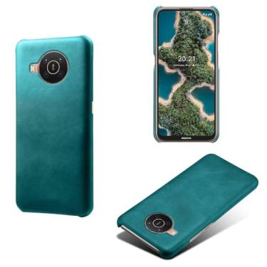 Imagem de Capa para NOKIA X20,Proteção contra quedas,Casca de volta de cor sólida simples,Design de couro de imitação de plástico-Green