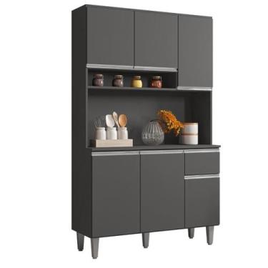 Imagem de Armário de Cozinha Compacta 6 Portas 1 Gaveta Marcia Multiuso AJL Móve