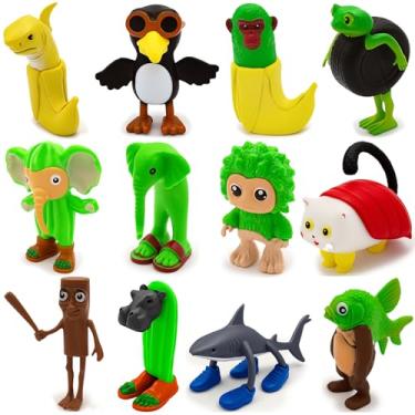 Imagem de TJLMCORP 12 peças de boneco italiano Brainrot, bonecos Tralalero Tralalala brinquedos Tung Tung Sahur, BRR BRR Patapim, Brainrot Meme tubarão bonecos colecionáveis de animais presentes