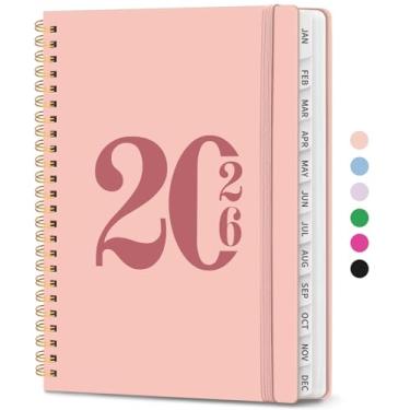 Imagem de Agenda 2026, agenda semanal e mensal, janeiro de 2026 a dezembro de 2026, agenda de calendário de capa dura com abas e bolso interno, material escolar para mulheres e homens - A5 (16 cm x 21,6 cm