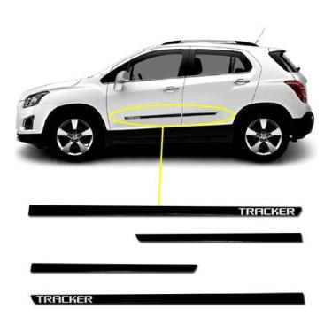 Imagem de Friso Lateral Central Slim Tracker 2012/2023 Kit Black Preto Brilhante