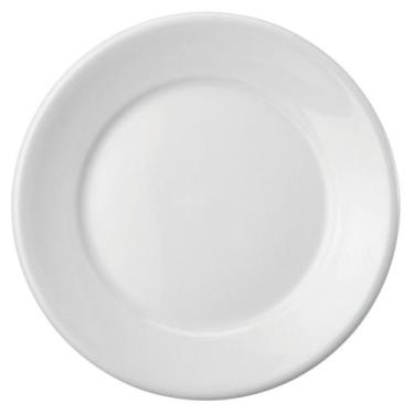 Imagem de Prato Sobremesa Convencional de Porcelana Schmidt 19 cm, Branco, 19cm
