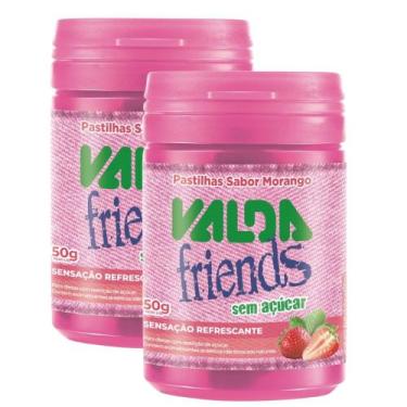 Imagem de Kit 2 Pastilhas Valda Friends Sabor Morango 50g