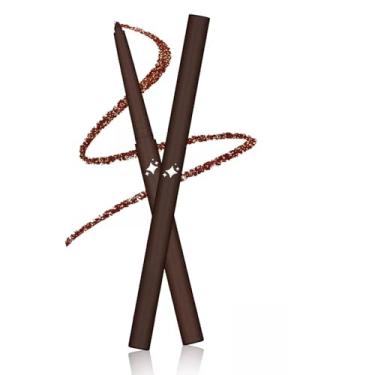 Imagem de Wavuketu Delineador marrom escuro bronze à prova d'água lápis delineador marrom retrátil gel marrom à prova de manchas hipoalergênico de longa duração (09# brilho marrom escuro)
