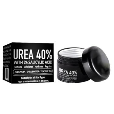 Imagem de IOIOTCO Creme de ureia 40% mais 2% de ácido salicílico, creme hidratante para pés e mãos para calcanhares secos e rachados, removedor de calos e pele morta, creme esfoliante hidratante com aloe