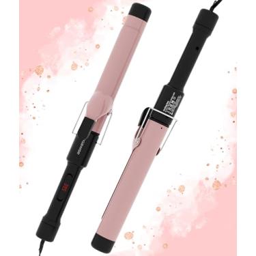 Imagem de MegaWise Modelador de cachos de cerâmica profissional de 3,8 cm, tecnologia de aquecimento rápido PTC 60s, aderência e ponta com isolamento antiescaldante, desligamento automático e cabo giratório de