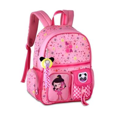 Imagem de Mochila Costas Luluca Bolsa Escolar Infantil Feminina - Rosa