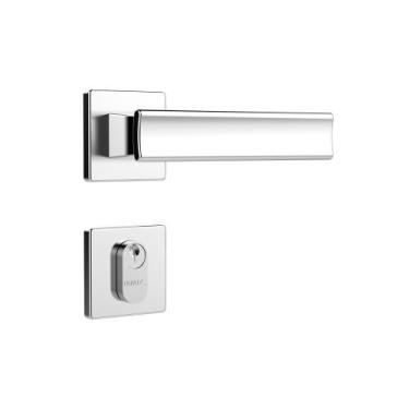 Imagem de Fechadura Externa Mz640 40mm Roseta Cromada - Papaiz, Cromado