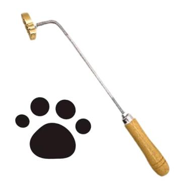 Imagem de Ｂｅｓｇａ Ferro de marcar para carimbo de bolo à prova de ferrugem, fácil de usar, ferramenta de cozimento de carimbo quente para frango, churrasco, massa, Pata de Gato