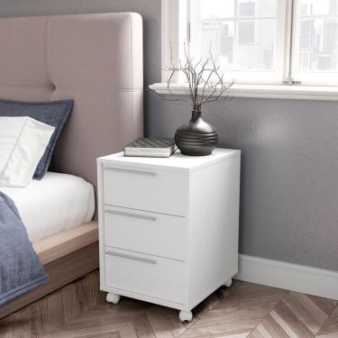 Imagem de Gaveteiro Maia 3 Gavetas Branco Politorno Móveis