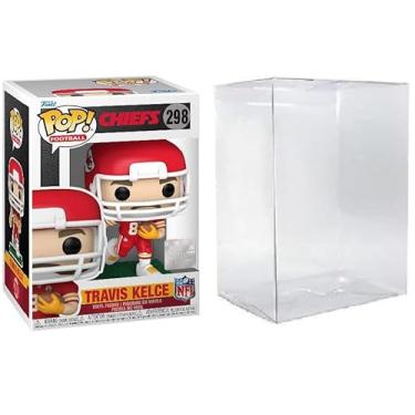 Imagem de Funko Pop! NFL Chiefs Travis Kelce #298 Vinyl Figure with Protective Display Case, Red Jersey