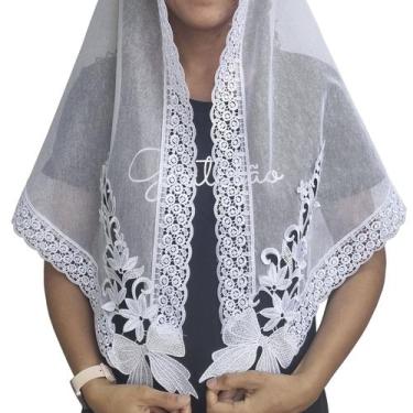 Imagem de Véu ccb suzana com aplicação congregação cristã no brasil - Véus da Fe