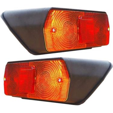 Imagem de APSMOTIV Conjunto de lâmpada de luz traseira com combinação de luz traseira de trator com lâmpadas de 12 V e junta de borracha adequada para Ford New Holland 10 TW série 30 Luzes traseiras | Luz de