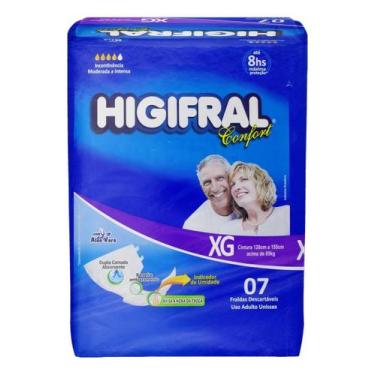 Imagem de Fraldas geriatrica adultos descartaveis Higifral Confort XG