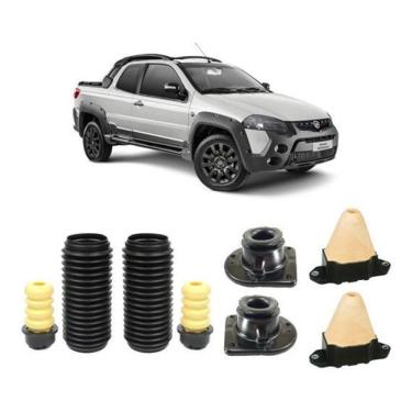 Imagem de Par Kit Coxim Dianteiro Traseiro Strada 2010 2011 2012 2013