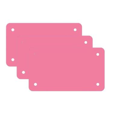 Imagem de Placa de licença de motocicleta rosa em branco de 10 x 18 cm - perfeita para designs de vinil personalizados e uso comercial faça você mesmo e projetos DTF, pacote com 3