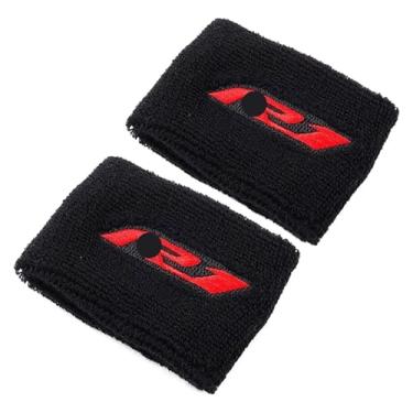 Imagem de BYYINGSUS Compatível com R1 YZF-R1 YZFR1 YZF R1M 2021 2022 2023 copo de reservatório de fluido de freio dianteiro para motocicleta acessórios para meias de tanque de óleo (2 vermelhos)