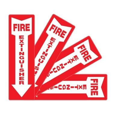 Imagem de AK- Adesivos de placas de extintor de incêndio | 4 peças | - Adesivo de vinil à prova d'água para carro | Laptop | Van | Caminhões | Motocicleta | Para-choques | Janela qualquer superfície lisa