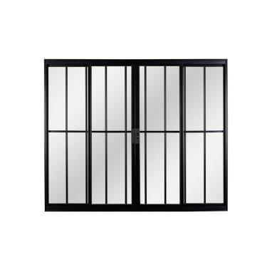 Imagem de Janela De Alumínio De Correr 100x200x8cm 4 Folhas Vidro Liso Ecosul Esquadrisul