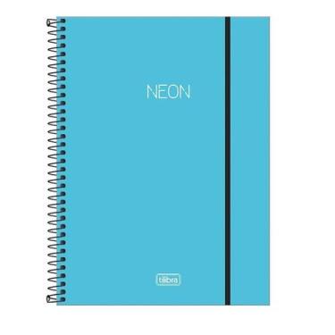 Imagem de Caderno univ. 1x1 80 fls neon azul - tilibra, Azul