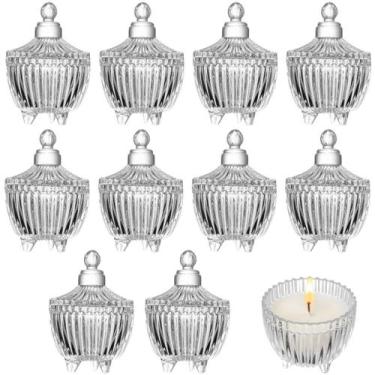 Imagem de Kit Com 10 Potiches de Cristal Decorativo Ecológico com Tampa Transpar