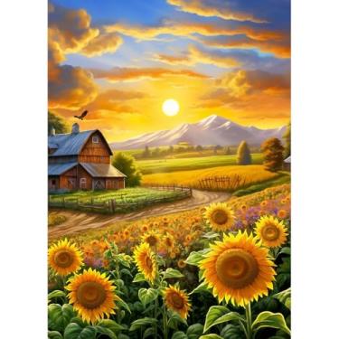 Imagem de TangMosaic Quebra-cabeça de 1000 peças para adultos, quebra-cabeça de campos, jogo de quebra-cabeças impossível, interloque perfeitamente sem poeira, quebra-cabeça de decoração de casa, presente para