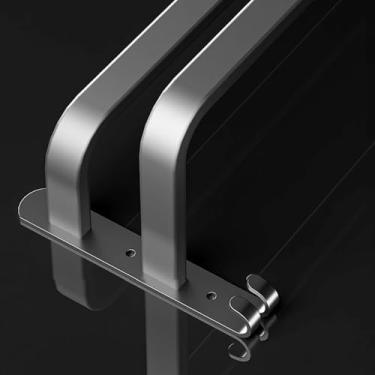 Imagem de Toalheiro de chuveiro de banheiro para armazenamento de banheiro, cabide de toalha que economiza espaço com 2 barras de toalha e ganchos, sem perfuração de alumínio moderno para decoração de casa