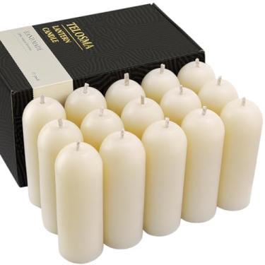 Imagem de Pacote com 15 velas de pilar de cera de abelha natural – finas e sem gotejamento, queima limpa para casa, meditação, ioga, relaxamento, emergência e falta de energia (cera de abelha branca premium, de