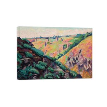Imagem de Armand Guillaumin Famoso Arte de Parede Pôster-Impressões em Tela para sala de estar-Reprodução pinturas(Castelo Crozant) 50x70cm Tela Embrulhada