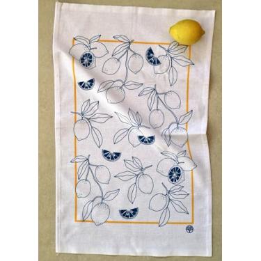 Imagem de Pano de Prato para Copa e Cozinha - Limão Siciliano, Coleção Vivaz, 100% Algodão, Tamanho G, Alto Poder de Absorção, Ideal para Enxugar Louças, Panelas e Utensílios.