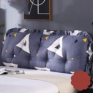 Imagem de Almofada de cabeceira de encosto, almofada lombar estofada lavável removível, posicionadores corporais reforçados, suporte para leitura, cabeceira, travesseiro-j 100 x 12 x 53 cm (39 x 5 x 21