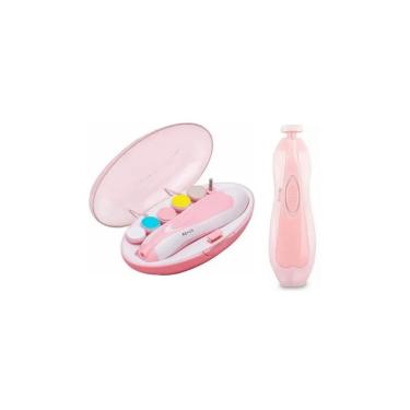 Imagem de Cortador de unhas elétrico para bebês, movido a bateria, rosa