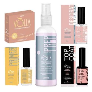 Imagem de Preparadores Volia Prep 350Ml+Desidrat+Primer+Fibra+Top Coat - Vòlia