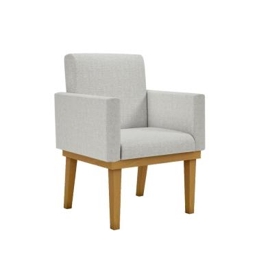 Imagem de  Poltrona Decorativa Base + Reforçada Tecido Linho