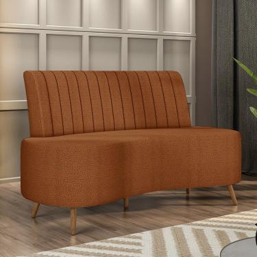 Imagem de Sofá Living Decorativo 2 Lugares 1,35M Katara Terracota Bouclê G33 - Gran Belo