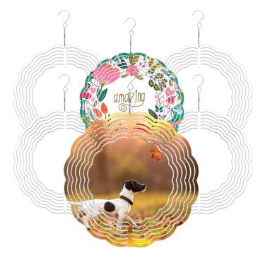 Imagem de Zeloyaut Pacotes de 10 Polegadas de Alumínio 3D Sublimação Girador de Vento Dupla Face Círculo Sublimação Jardim Giradores de Vento Em Branco para Prensa Térmica, Inovador Girador de Vento